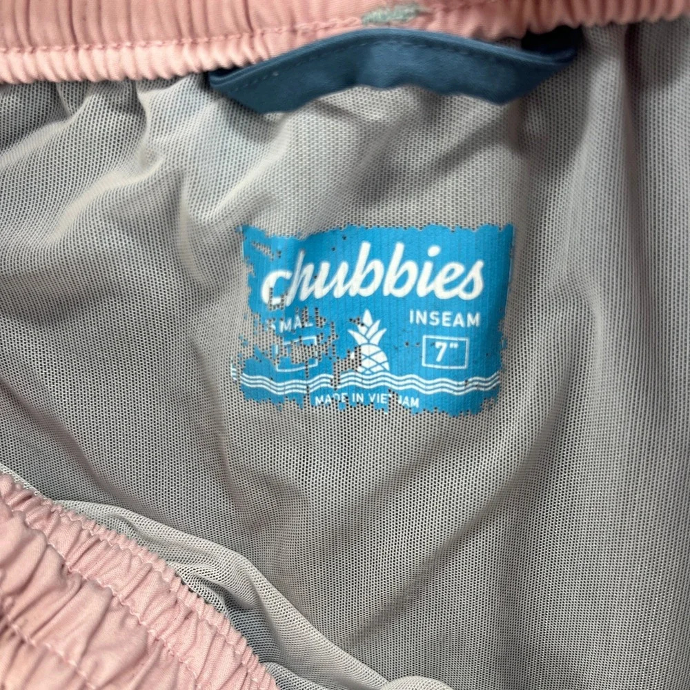 Chubbies Swim Shorts Men Small Blue 7 Inch Inseam Lined Trunk Beach Board Summer